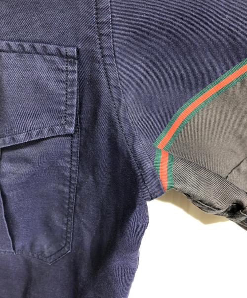 GUCCI（グッチ）GUCCI (グッチ) ダブルポケット半袖シャツ ネイビー サイズ:38/15の古着・服飾アイテム