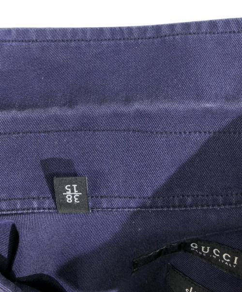 GUCCI（グッチ）GUCCI (グッチ) ダブルポケット半袖シャツ ネイビー サイズ:38/15の古着・服飾アイテム