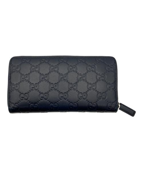 GUCCI（グッチ）GUCCI (グッチ) 長財布 ネイビーの古着・服飾アイテム