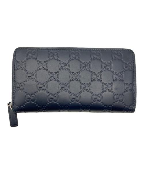 GUCCI（グッチ）GUCCI (グッチ) 長財布 ネイビーの古着・服飾アイテム