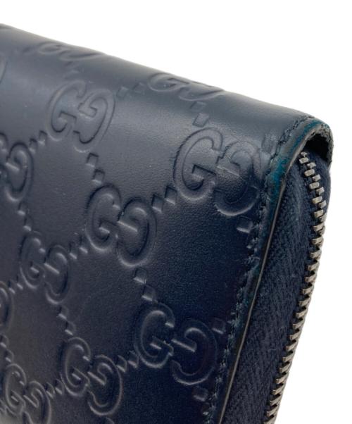 GUCCI（グッチ）GUCCI (グッチ) 長財布 ネイビーの古着・服飾アイテム