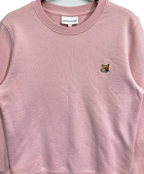 maison kitsune（メゾンキツネ）MAISON KITSUNE (メゾンキツネ) フォックスヘッド パッチ レギュラー スウェットシャ ピンク サイズ:Sの古着・服飾アイテム