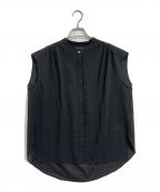 TATRASタトラス）の古着「ノースリーブ刺繍シャツ」｜ブラック