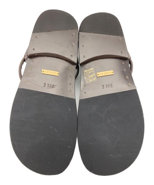 GUCCI（グッチ）GUCCI (グッチ) レザーストラップサンダル ブラウン サイズ:391/2Eの古着・服飾アイテム