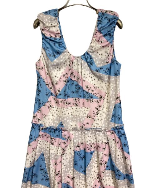 COEL（コエル）COEL (コエル) フラワーパッチワークプリントワンピース ピンク×ブルー サイズ:36の古着・服飾アイテム