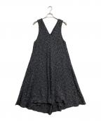 BEARDSLEYビアズリー）の古着「ツイードフレアーワンピース」｜ブラック×ホワイト