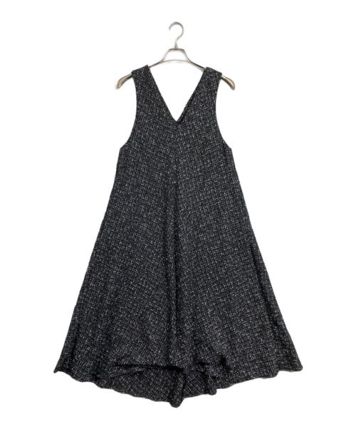 BEARDSLEY（ビアズリー）BEARDSLEY (ビアズリー) ツイードフレアーワンピース ブラック×ホワイト サイズ:1の古着・服飾アイテム