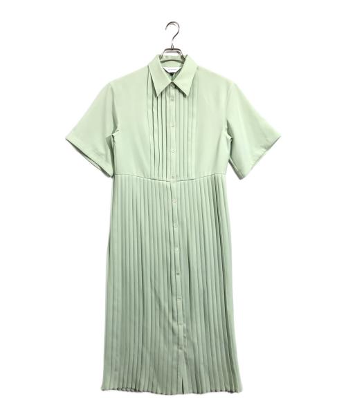 LE CIEL BLEU（ルシェルブルー）LE CIEL BLEU (ルシェルブルー) Pleated Shirt Dress 黄緑 サイズ:36の古着・服飾アイテム