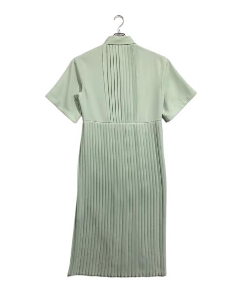 LE CIEL BLEU（ルシェルブルー）LE CIEL BLEU (ルシェルブルー) Pleated Shirt Dress 黄緑 サイズ:36の古着・服飾アイテム