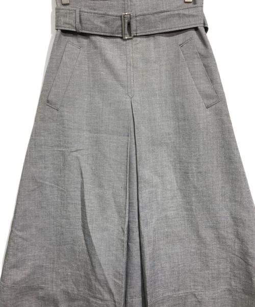 ebure（エブール）ebure (エブール) ベルト付きロングスカート グレー サイズ:38の古着・服飾アイテム