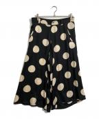 Y'sワイズ）の古着「ドットプリントワイドパンツ」｜ブラック×ベージュ