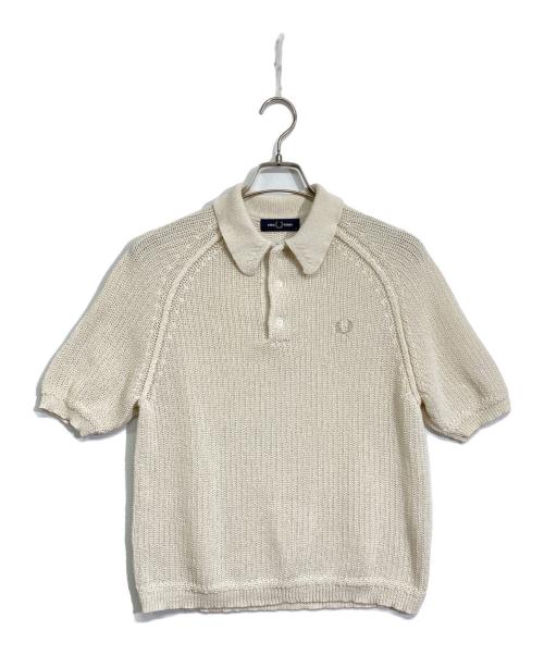 FRED PERRY（フレッドペリー）FRED PERRY (フレッドペリー) 和紙 ロゴ刺繍ニットポロシャツ アイボリー サイズ:Mの古着・服飾アイテム