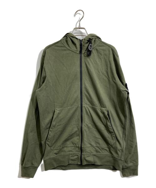 STONE ISLAND（ストーンアイランド）STONE ISLAND (ストーンアイランド) Zip-Up Cotton Hoodie グリーン サイズ:Lの古着・服飾アイテム