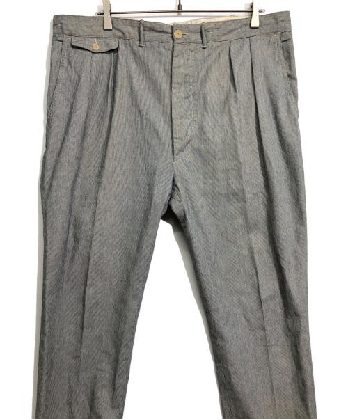 RRL（ダブルアールエル）RRL (ダブルアールエル) ヒッコリー2タックパンツ ブルー サイズ:38の古着・服飾アイテム