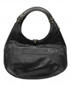 Felisiフェリージ）の古着「レザーサークルハンドバッグ」｜ブラック