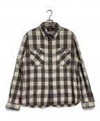 RRLダブルアールエル）の古着「コットンリネンフランネルシャツ」｜ベージュ