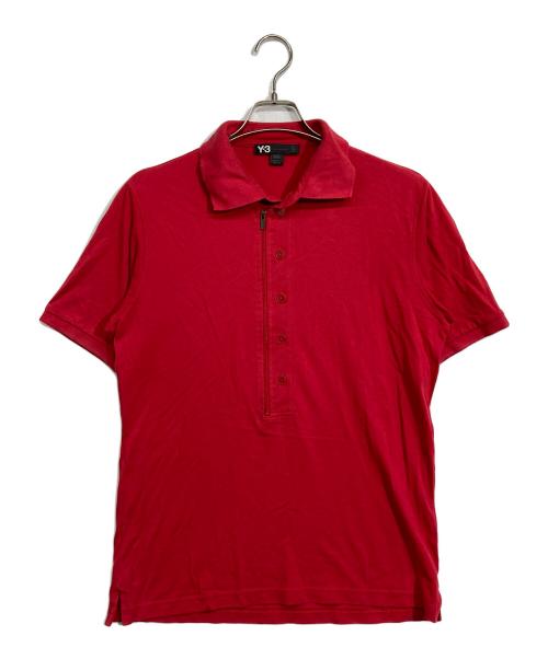 Y-3（ワイスリー）Y-3 (ワイスリー) ジップポロシャツ レッド サイズ:Mの古着・服飾アイテム