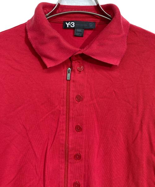 Y-3（ワイスリー）Y-3 (ワイスリー) ジップポロシャツ レッド サイズ:Mの古着・服飾アイテム