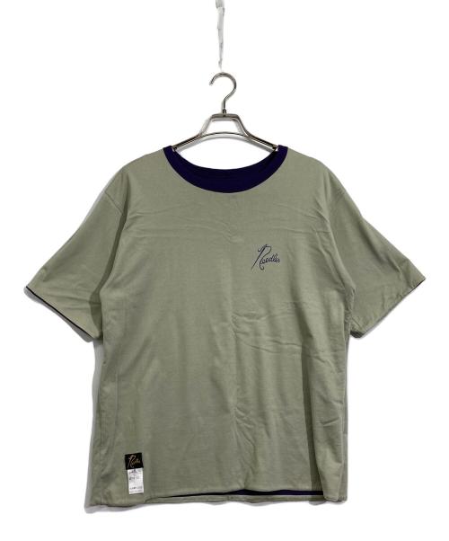 Needles（ニードルズ）Needles (ニードルズ) S/S Reversible Tee - Cotton Jersey パープル×グレー サイズ:XLの古着・服飾アイテム
