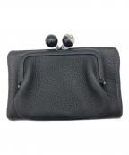 ear PAPILLONNERイアパピヨネ）の古着「牛革がま口二つ折り財布」｜ブラック