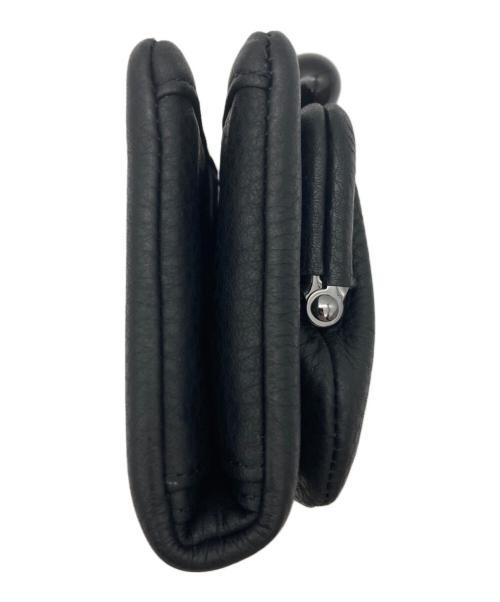 ear PAPILLONNER（イアパピヨネ）ear PAPILLONNER (イアパピヨネ) 牛革がま口二つ折り財布 ブラックの古着・服飾アイテム