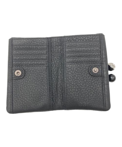 ear PAPILLONNER（イアパピヨネ）ear PAPILLONNER (イアパピヨネ) 牛革がま口二つ折り財布 ブラックの古着・服飾アイテム