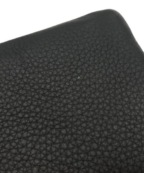 ear PAPILLONNER（イアパピヨネ）ear PAPILLONNER (イアパピヨネ) 牛革がま口二つ折り財布 ブラックの古着・服飾アイテム