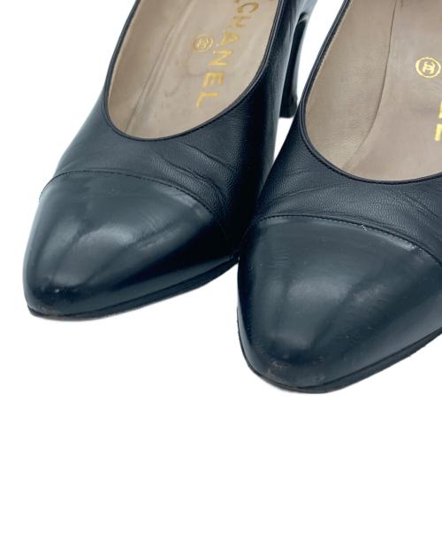 CHANEL（シャネル）CHANEL (シャネル) レザーパンプス ブラック サイズ:36の古着・服飾アイテム