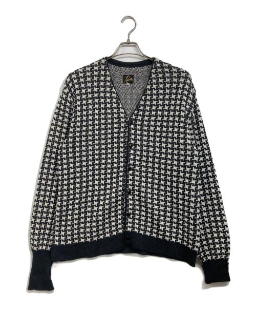 Needles（ニードルズ）Needles (ニードルズ) V Neck Cardigan - Houndstooth ホワイト×ブラック サイズ:Mの古着・服飾アイテム