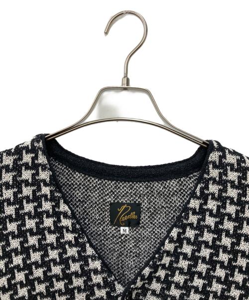 Needles（ニードルズ）Needles (ニードルズ) V Neck Cardigan - Houndstooth ホワイト×ブラック サイズ:Mの古着・服飾アイテム