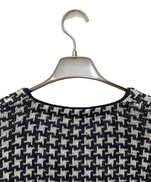 Needles（ニードルズ）Needles (ニードルズ) V Neck Cardigan - Houndstooth ホワイト×ブラック サイズ:Mの古着・服飾アイテム
