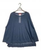 Max Mara Studioマックスマーラ ストゥディオ）の古着「リネン混クルーネックニット」｜ネイビー