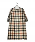 DAKSダックス）の古着「ハウスチェックブラウスワンピース」｜ベージュ