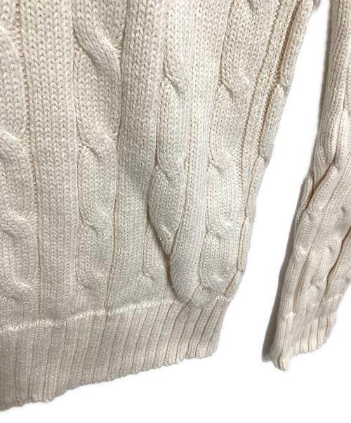 POLO RALPH LAUREN（ポロ・ラルフローレン）POLO RALPH LAUREN (ポロ・ラルフローレン) コットンワンポイントケーブルニット アイボリー サイズ:XSの古着・服飾アイテム