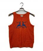 DRIES VAN NOTENドリスヴァンノッテン）の古着「ニットベスト」｜オレンジ×ブルー
