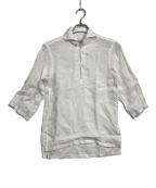Mario Muscarielloマリオムスカリエッロ）の古着「リネンプルオーバーシャツ」｜ホワイト