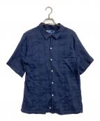 POLO RALPH LAURENポロ・ラルフローレン）の古着「リネン混シャツ」｜ネイビー