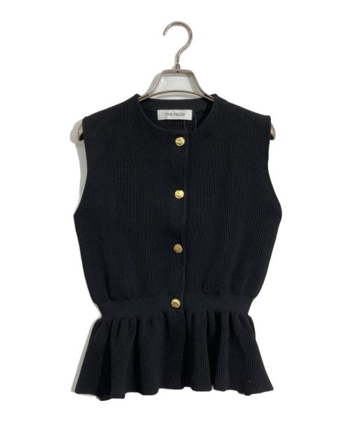THE PAUSE（ザポーズ）THE PAUSE (ザポーズ) ペプラムノースリーブプルオーバー ブラック サイズ:FREEの古着・服飾アイテム