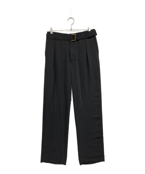 CULLNI（クルニ）CULLNI (クルニ) Double Satin 1Tuck Pant with Long Belt ブラック サイズ:2の古着・服飾アイテム