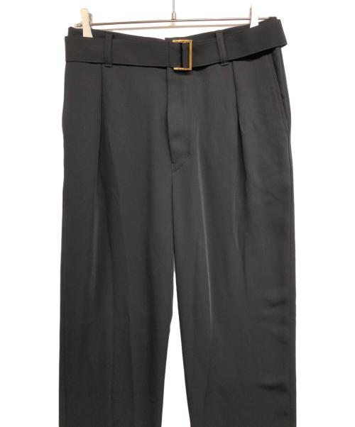 CULLNI（クルニ）CULLNI (クルニ) Double Satin 1Tuck Pant with Long Belt ブラック サイズ:2の古着・服飾アイテム