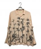 OLD JOE & Co.オールドジョー）の古着「ORIGINAL PRINTED OPEN COLLAR SHIRTS(TIGER)L/S」｜ピンク