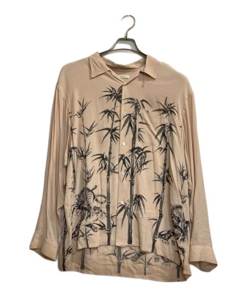 OLD JOE & Co.（オールドジョー）OLD JOE & Co. (オールドジョー) ORIGINAL PRINTED OPEN COLLAR SHIRTS(TIGER)L/S ピンク サイズ:171/2の古着・服飾アイテム