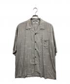 MSMLエムエスエムエル）の古着「KASURI CROSS PRINTED OPEN COLLAR SHORT SLEEVE SHIRTS」｜グレー