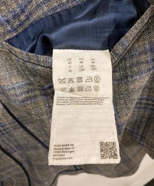 BOSS HUGO BOSS（ボス ヒューゴボス）BOSS HUGO BOSS (ボス ヒューゴボス) テーラードジャケット グレー×ブルー サイズ:38Rの古着・服飾アイテム