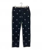 Rugby Ralph Laurenラグビーラルフローレン）の古着「スカル刺繍コーデュロイパンツ」｜ブラック