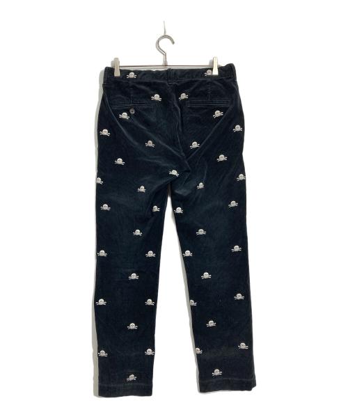 Rugby Ralph Lauren（ラグビーラルフローレン）Rugby Ralph Lauren (ラグビーラルフローレン) スカル刺繍コーデュロイパンツ ブラック サイズ:W32の古着・服飾アイテム