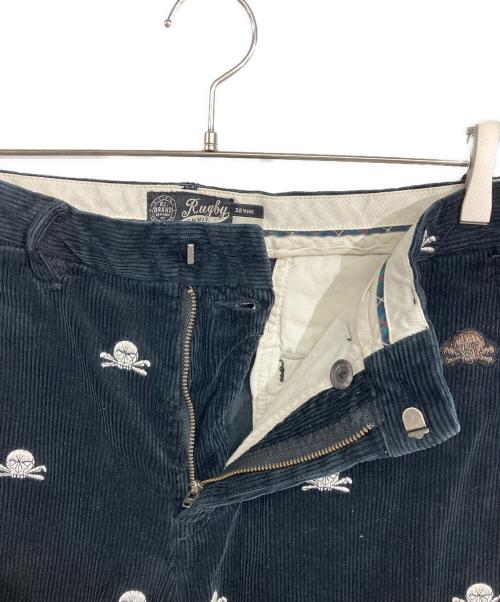 Rugby Ralph Lauren（ラグビーラルフローレン）Rugby Ralph Lauren (ラグビーラルフローレン) スカル刺繍コーデュロイパンツ ブラック サイズ:W32の古着・服飾アイテム