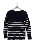 POLO RALPH LAURENポロ・ラルフローレン）の古着「クルーネックニット」｜ネイビー×ホワイト