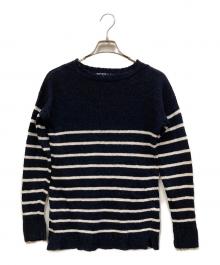 POLO RALPH LAUREN（ポロ・ラルフローレン）の古着「クルーネックニット」｜ネイビー×ホワイト