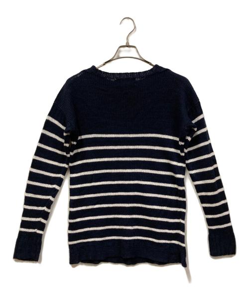 POLO RALPH LAUREN（ポロ・ラルフローレン）POLO RALPH LAUREN (ポロ・ラルフローレン) クルーネックニット ネイビー×ホワイト サイズ:Mの古着・服飾アイテム
